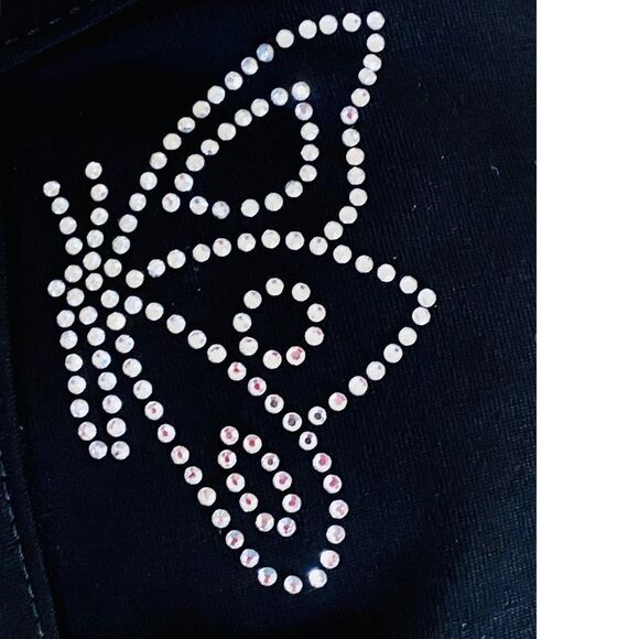 NEW Face Masks Black Face Mask Studded Rhinestone Butterfly Detailed Face Cover - Picture 3 of 4